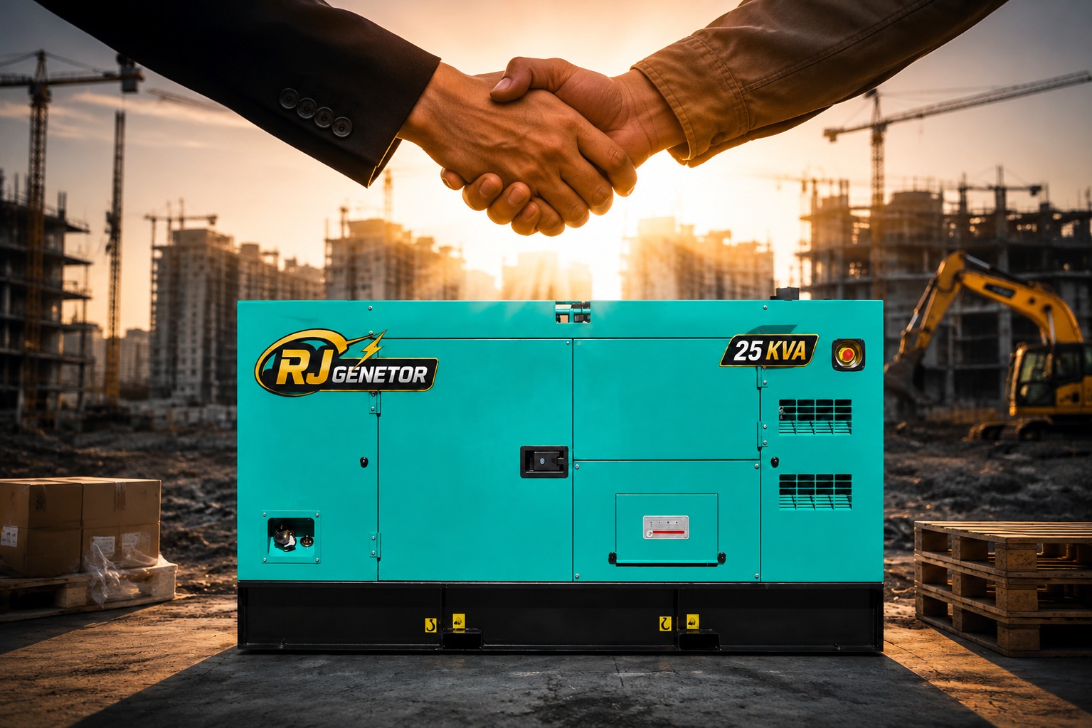 Technician inspecting a generator during valuation